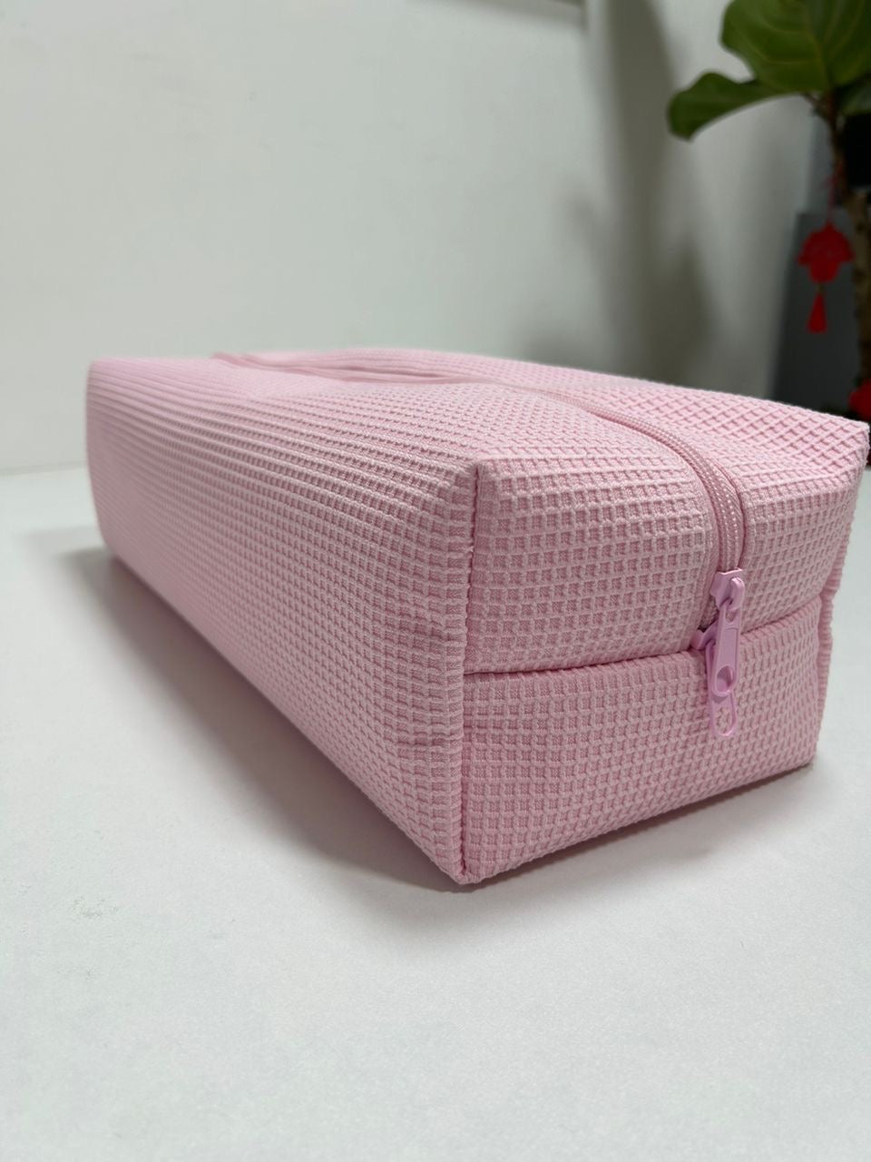 Blush Rose Waffle Hair Tool Bag